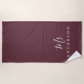 Serviette De Plage Chic Future M. Burgundy Monogramme (Devant)