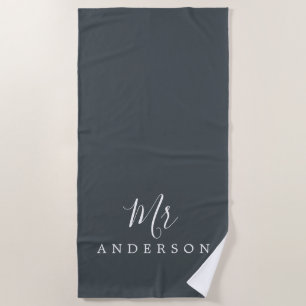 Serviette De Plage Chic Future M. Off-Black Monogramme