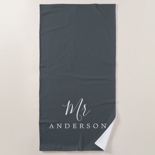 Serviette De Plage Chic Future M. Off-Black Monogramme (Devant)