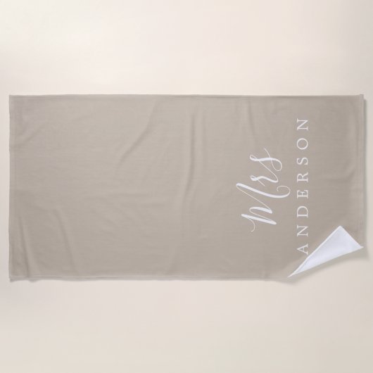 Serviette De Plage Chic Future Mme Gray Monogram (Devant)