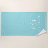 Serviette De Plage Chic Future Mme Turquoise Monogram Beach Towel (Devant)