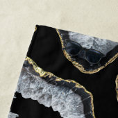 Serviette De Plage Chic Gold Black White Agate Geode Stones (En situation)
