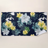 Serviette De Plage Chic Hiver Snowdrop Anémonique Motif Floral (Devant)