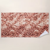 Serviette De Plage Chic Joli Rose Gold Leopard (Devant)