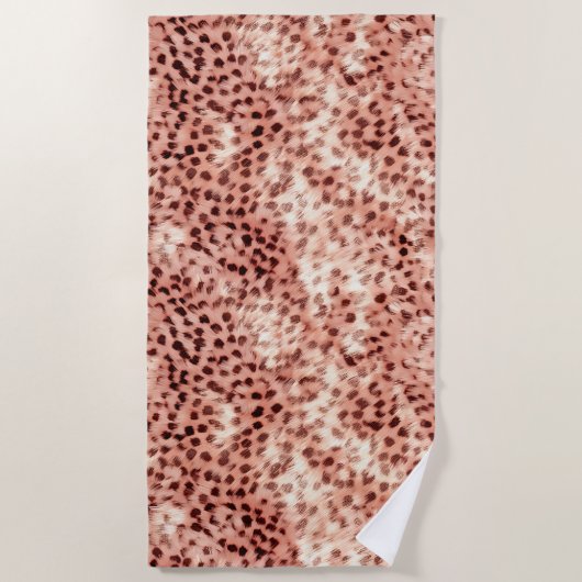 Serviette De Plage Chic Joli Rose Gold Leopard (Devant)