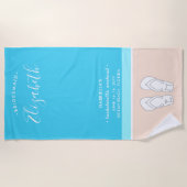 Serviette De Plage Chic Moderne Plage Mariage Lune de miel Anniversai (Devant)