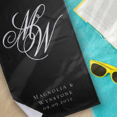 Serviette De Plage Chic Monogram Nouveaux mariés