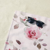 Serviette De Plage Chic romantique rose floral (En situation)