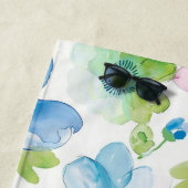 Serviette De Plage Chic rose bleu bleu floral (En situation)