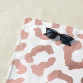 Serviette De Plage Chic Rose Gold Leopard Cheetah Poster de animal (En situation)