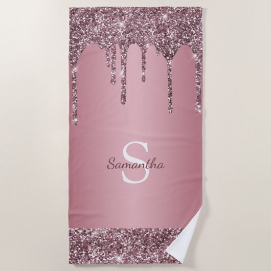 Serviette De Plage Chic Rose Gold Rose Parties scintillant Drivers Mo (Devant)