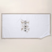 Serviette De Plage Chic rustique moderne Monogramme beige (Devant)