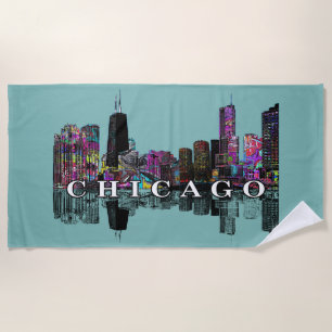 Serviette De Plage Chicago, Illinois couvert de graffiti Beach Towel