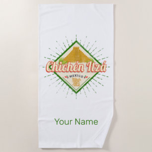 Serviette De Plage Chichen Itza Mexique Retro Maya Vintage Yucatan