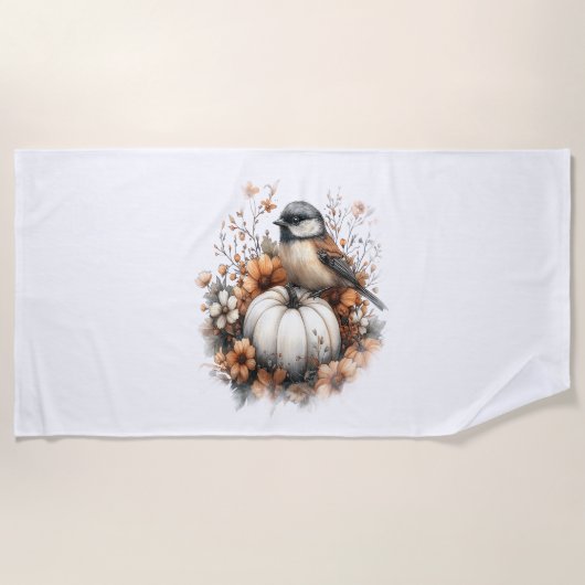 Serviette De Plage Chickadee Shirt Pays Citrouille (Devant)
