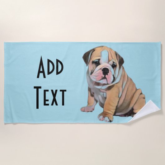 Serviette De Plage Chien à chien de taureau anglais (Devant)