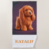 Serviette De Plage Chien à couture irlandais mignon (Devant)