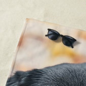 Serviette De Plage Chien animal de compagnie nom photo coeur (En situation)