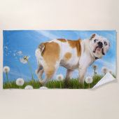 Serviette De Plage Chien avec Dandelion (Devant)