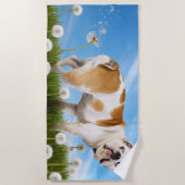 Serviette De Plage Chien avec Dandelion (Devant)