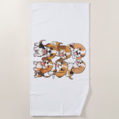 Serviette De Plage chien beagle joyeux (Devant)
