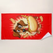 Serviette De Plage Chien chaud Dachshund (Devant)