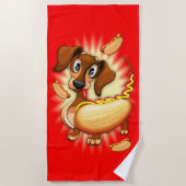 Serviette De Plage Chien chaud Dachshund (Devant)