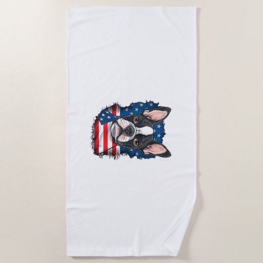 Serviette De Plage Chien Chien Chien Chien Chien Chien Chiot Américai (Devant)