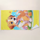 Serviette De Plage Chien chiot mignon (Devant)
