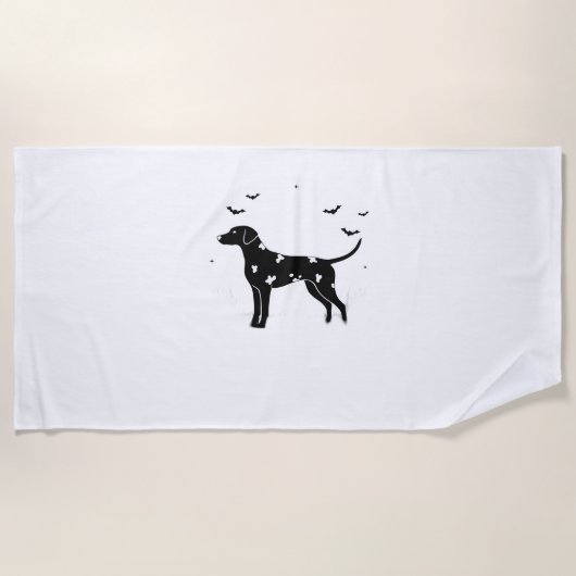 Serviette De Plage Chien dalmate - Halloween Lune Silhouette Classic (Devant)