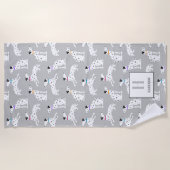 Serviette De Plage Chien Dalmatien Polka Pot Animal Aquarelle Enfants (Devant)