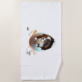 Serviette De Plage chien dans l'oeuf (Devant)