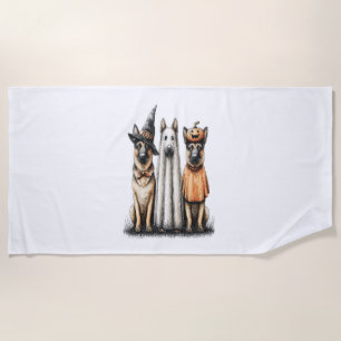 Serviette De Plage Chien de berger allemand fantôme d'Halloween