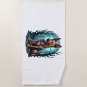 Serviette De Plage Chien de berger squelette (Devant)