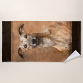 Serviette De Plage Chien de Brindle Whippet (Devant)