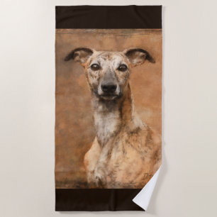 Serviette De Plage Chien de Brindle Whippet