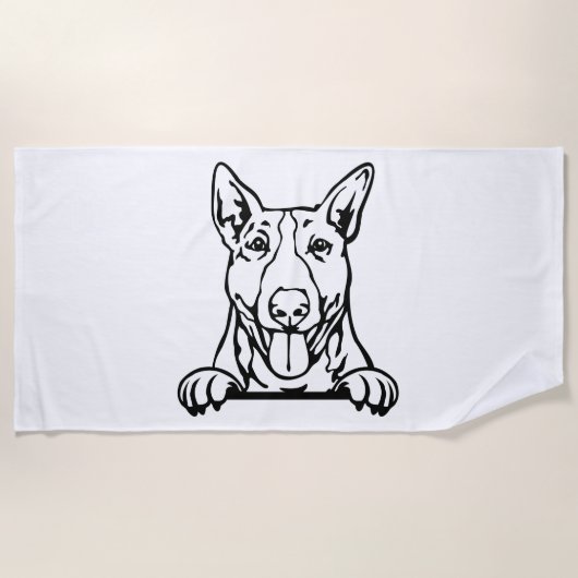 Serviette De Plage Chien de Bull Terrier (Devant)