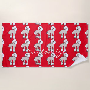 Serviette De Plage Chien de caniche standard Thunder_Cove