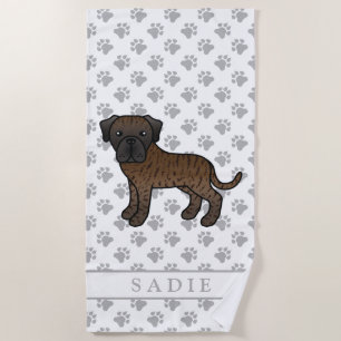 Serviette De Plage Chien de dessin animé mignon Mastiff anglais bring