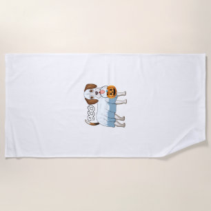 Serviette De Plage Chien de Halloween Beagle Fantôme