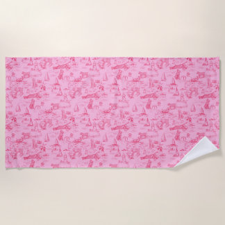 Serviette De Plage Chien de Mer Toile Rose