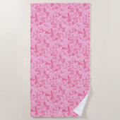 Serviette De Plage Chien de Mer Toile Rose (Devant)