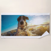 SERVIETTE DE PLAGE CHIEN DE NAGER (Devant)