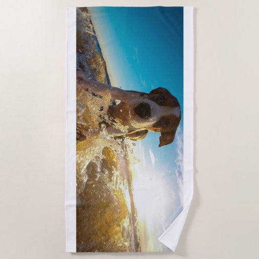 SERVIETTE DE PLAGE CHIEN DE NAGER (Devant)