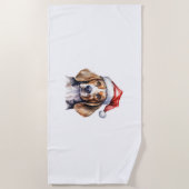 Serviette De Plage Chien de Noël beagle (Devant)