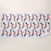 Serviette De Plage Chien de saucisse Dachshund (Devant)
