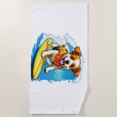 Serviette De Plage Chien de surf (Devant)