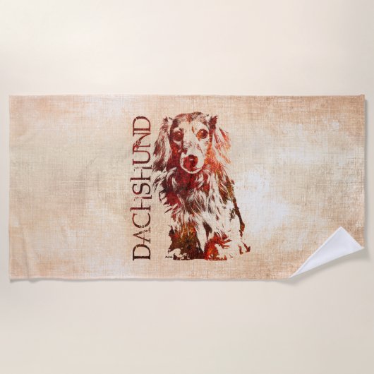 Serviette De Plage Chien de teckel - Doxie (Devant)