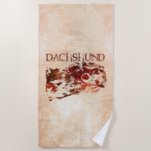 Serviette De Plage Chien de teckel - Doxie (Devant)