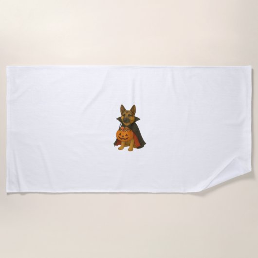 Serviette De Plage Chien d'Halloween allemand Bulldog en costume vamp (Devant)